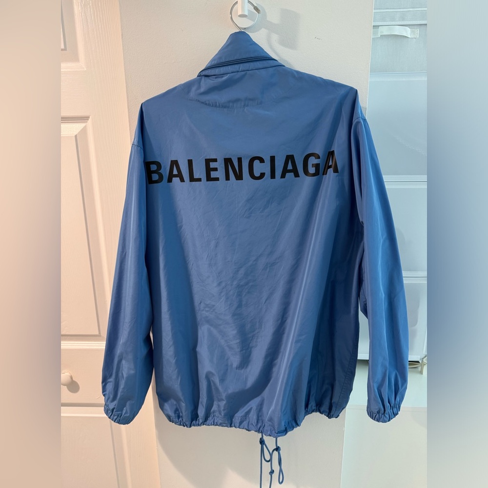 Blue Balenciaga Windbreaker Hoodie